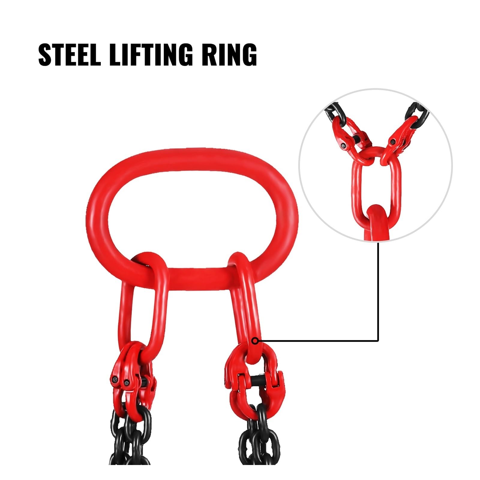 Cinghia a catena, catena di sollevamento, 5 tonnellate, 1,5 m, 3 m, 4 m x 5/16 pollici, resistente, con 4 ganci di grado e regolatore in lega di acciaio G80 (3 m)