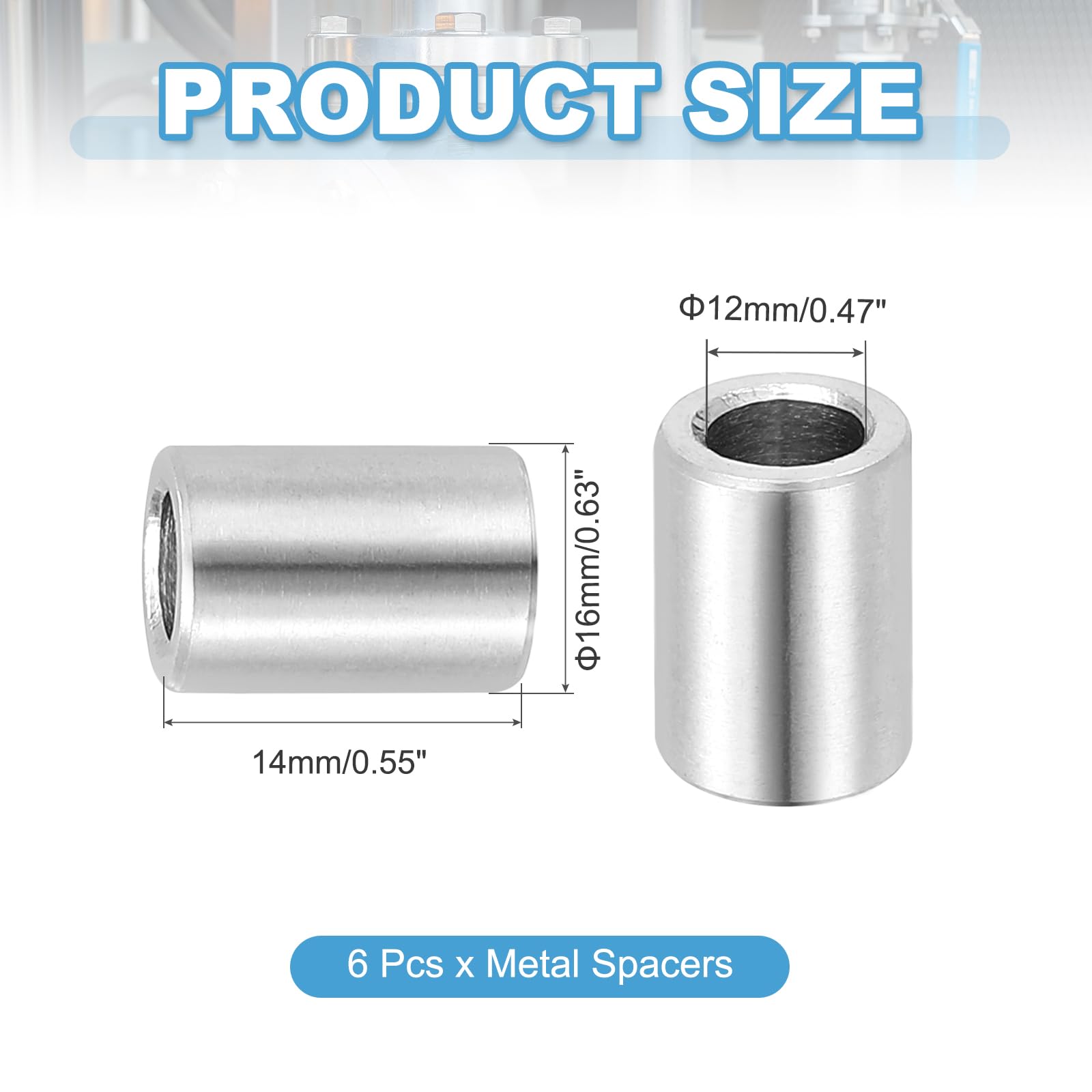 PATIKIL 6 Pcs Stainless Steel Spacers - Image 2