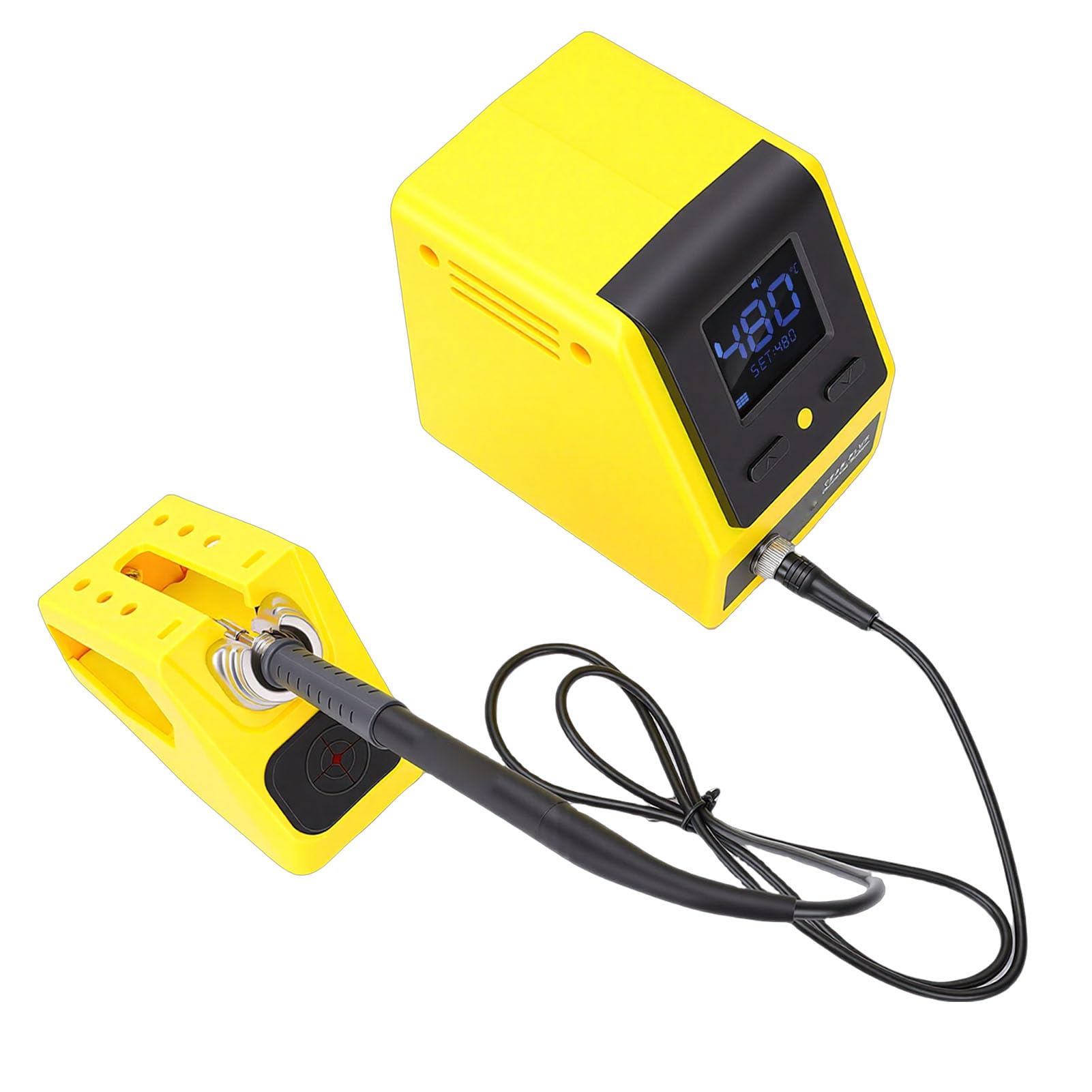 Denash Zestaw Stacji Lutowniczej, 120 W, Szybkie Nagrzewanie, Funkcja Automatycznego Uśpienia, Wyświetlacz LCD, Inteligentna Kontrola Temperatury z Antystatycznym Przewodem (wtyczka UE)