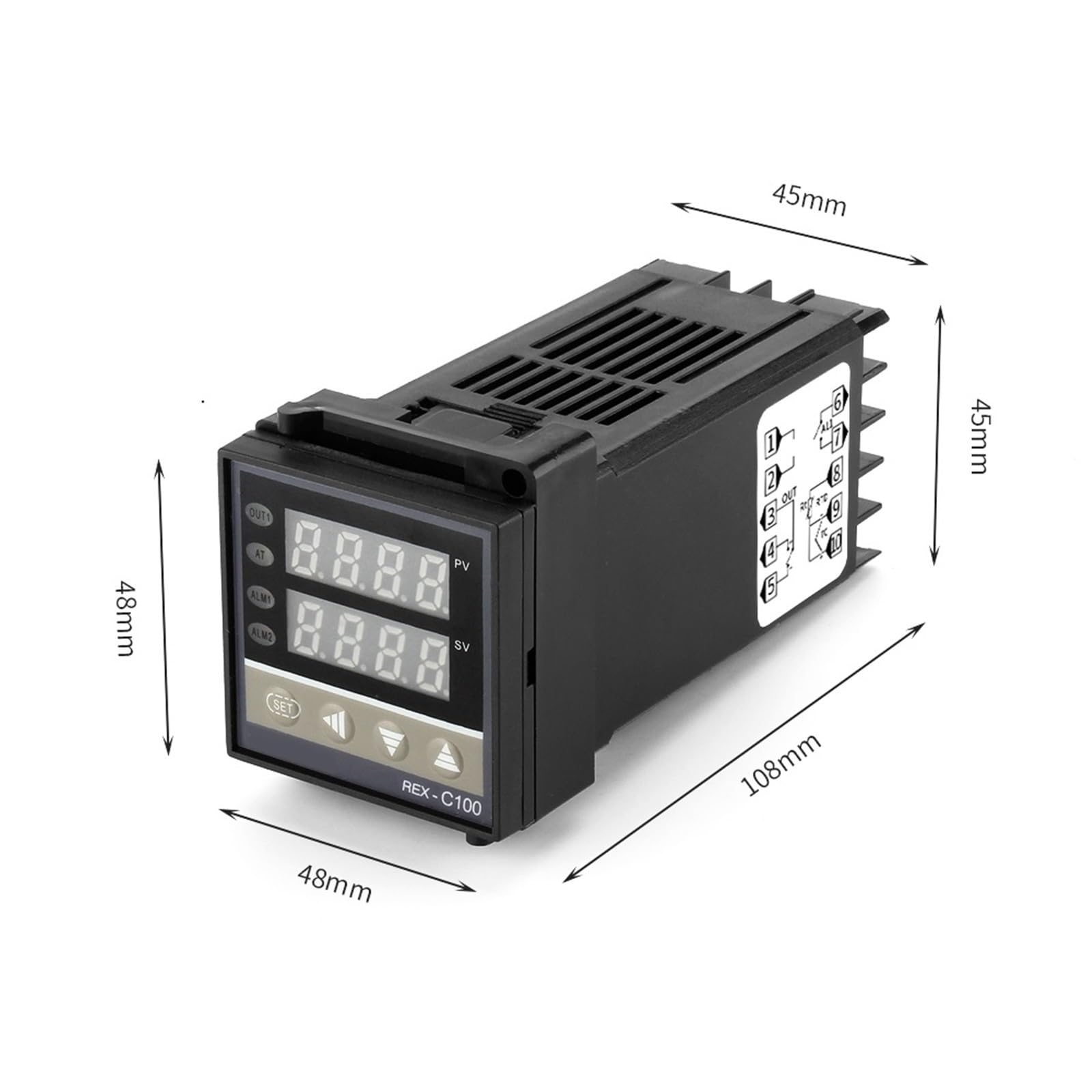 1 Uds REX-C100 controlador de pantalla Digital de temperatura PID 110V-240V + relé SSR 40A + sonda termopar 1M K + disipador de calor(Set1)