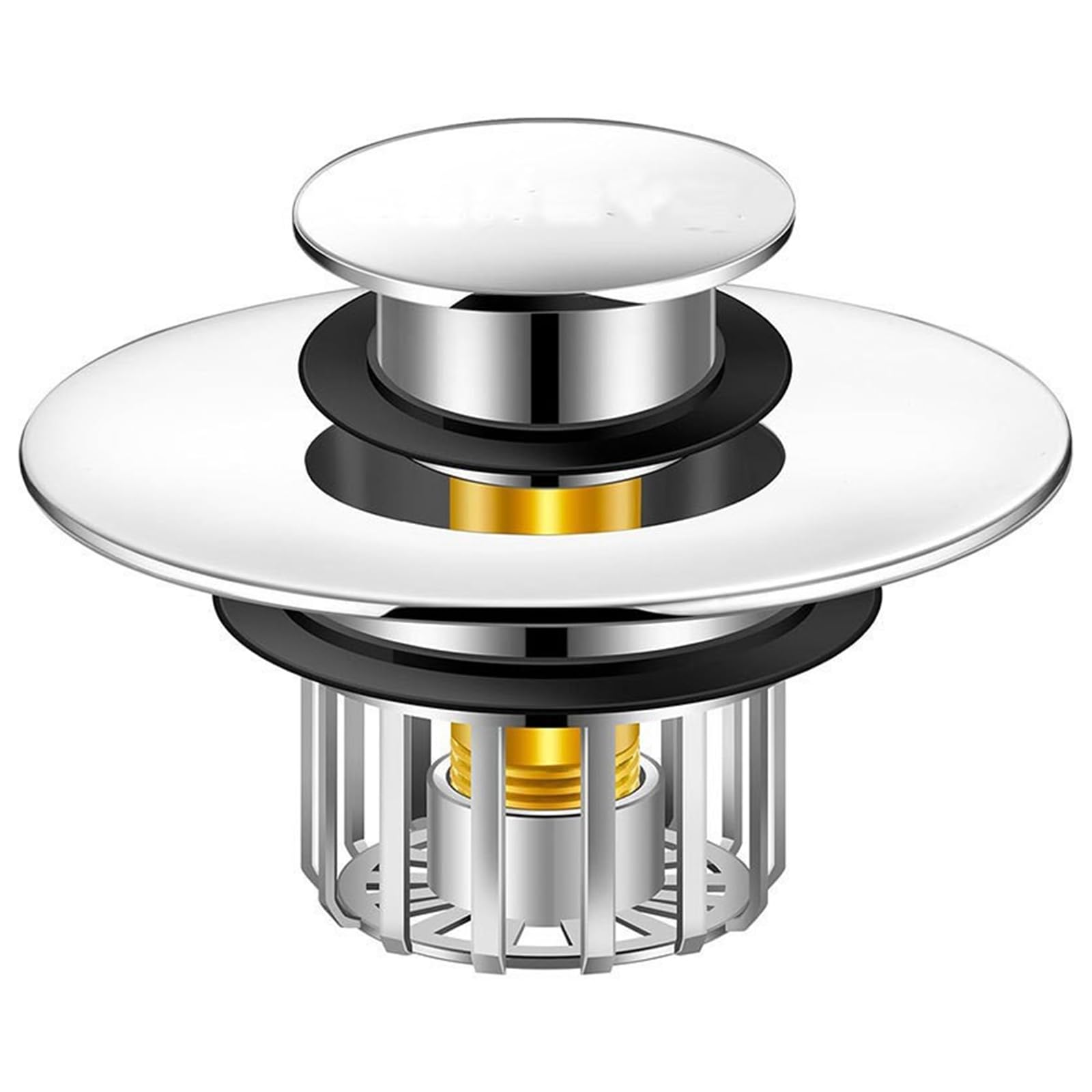 Strong Metal Bathtubs Drain Flexible Cores General Popups Bathtubs Drain Plug for Quiet Drainages Systems Shock Absorption Cores