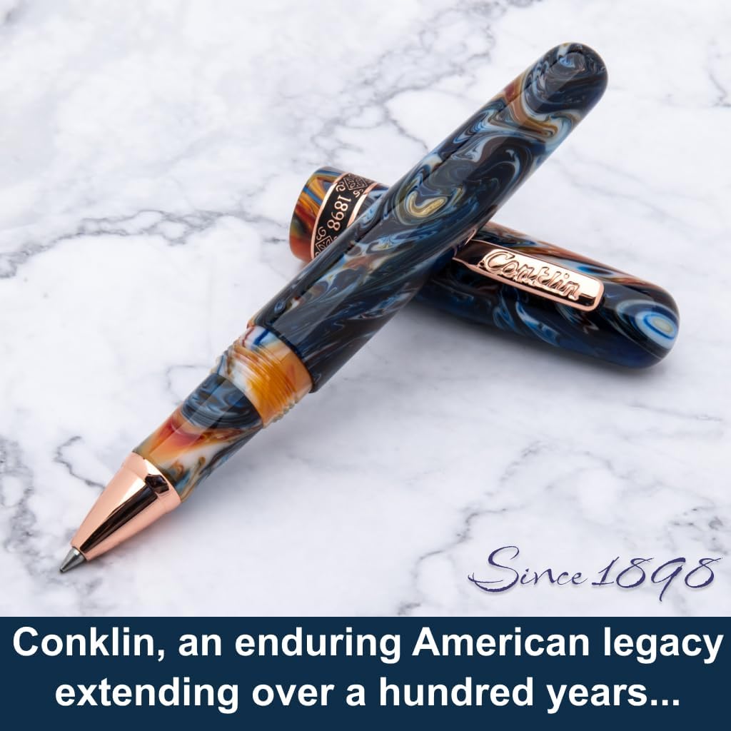 Conklin 1898 Rollerball Pen, Misto Orange | Luxury Resin Pen with Smooth Writing | Great Gift for Professionals and Pen Collectors