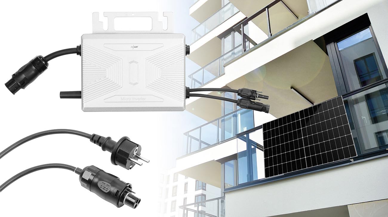 revolt Microinverter: WLAN-Mikroinverter für Solarmodule, 400 W, App, geprüft (VDE-Normen) (Solar-Wechselrichter WLAN, Micro-Wechselrichter mit, Tracker)