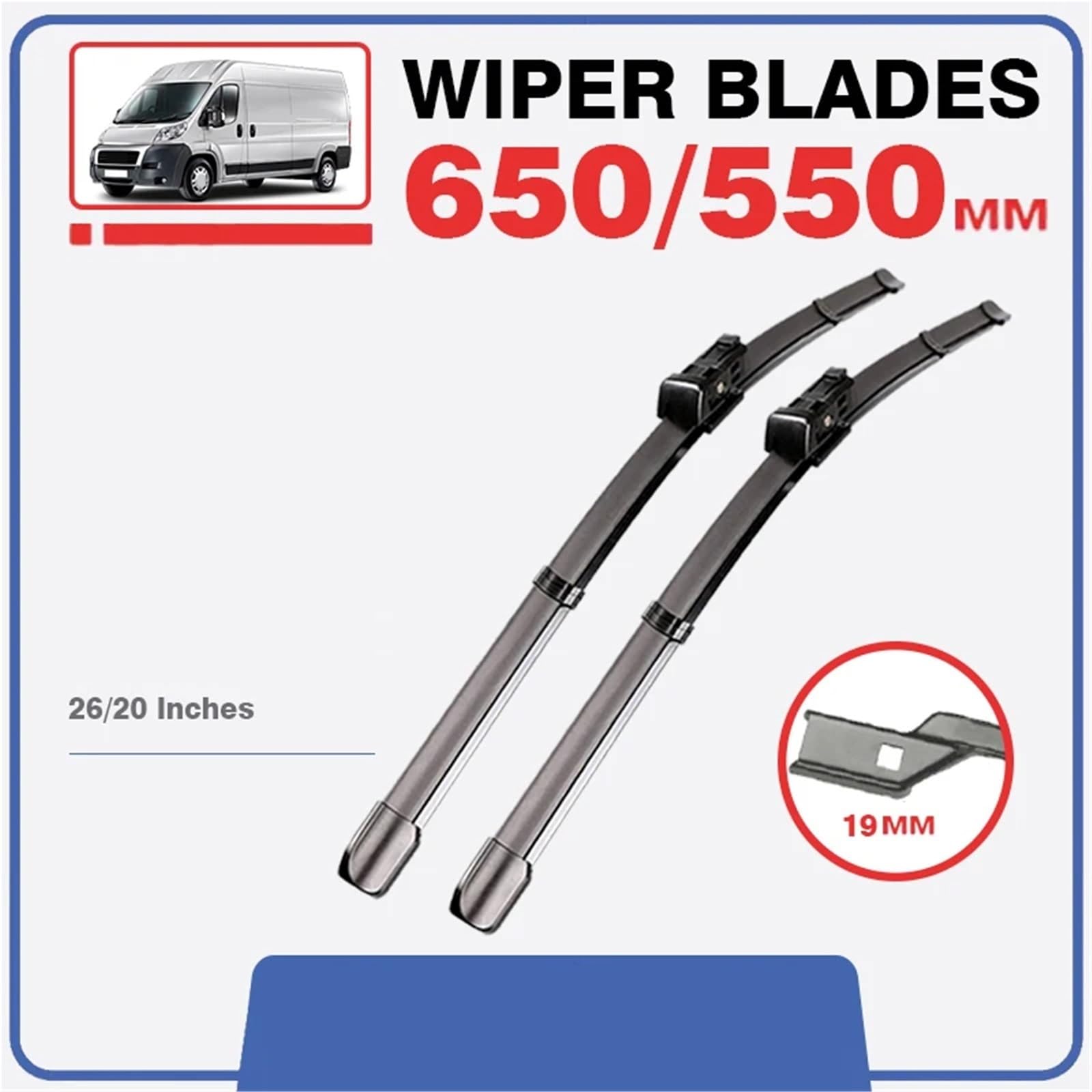 Limpiaparabrisas De Coche Compatible Con Peugeot Para Boxer Para Manager 2007 2008 2009 2010 2011-2023 Limpiaparabrisas Delantero 26"+20"