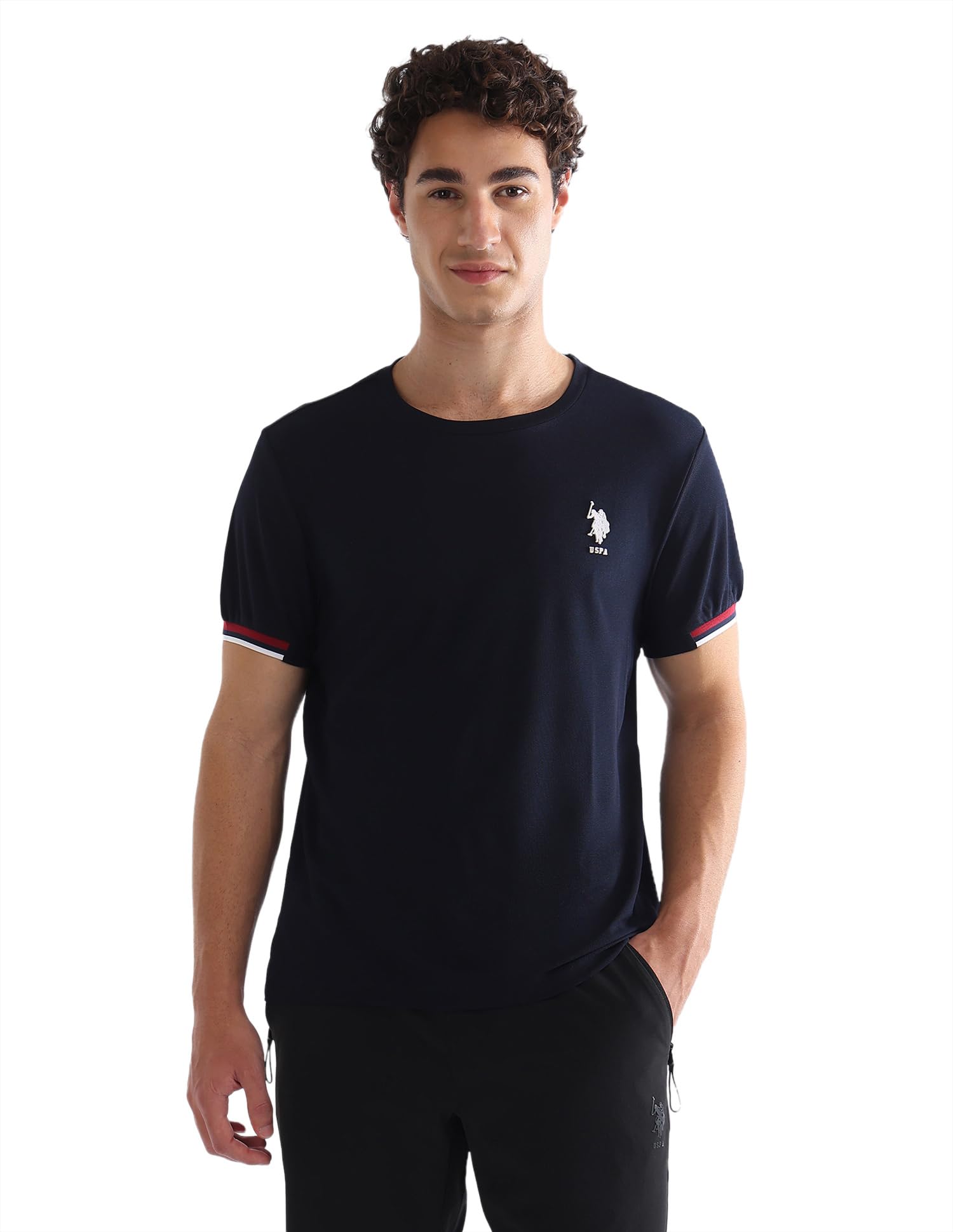 u.s. polo assn. USPA Active Sports Men's Solid Slim Fit Active T-Shirt-picture-32