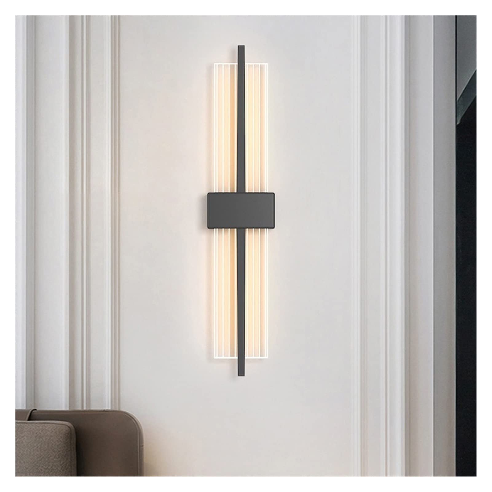 ZTCHSENZT Wall Sconces, Modern Wall Lamp Gold Bedroom Bedside Lamp - Minimalist Living Room Background Wall Aisle Wall Lamp,Black-a-Changeable
