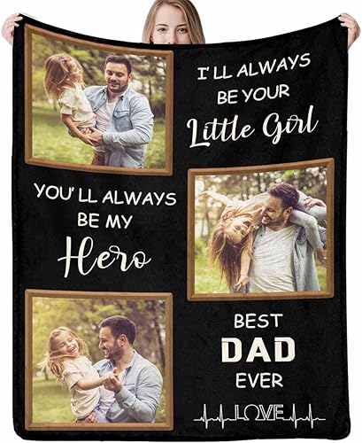 Miniatura 1 de Manta personalizada con foto, mantas personalizadas para papá y abuelo, regalos del Día del Padre, manta conmemorativa para la familia, regalos