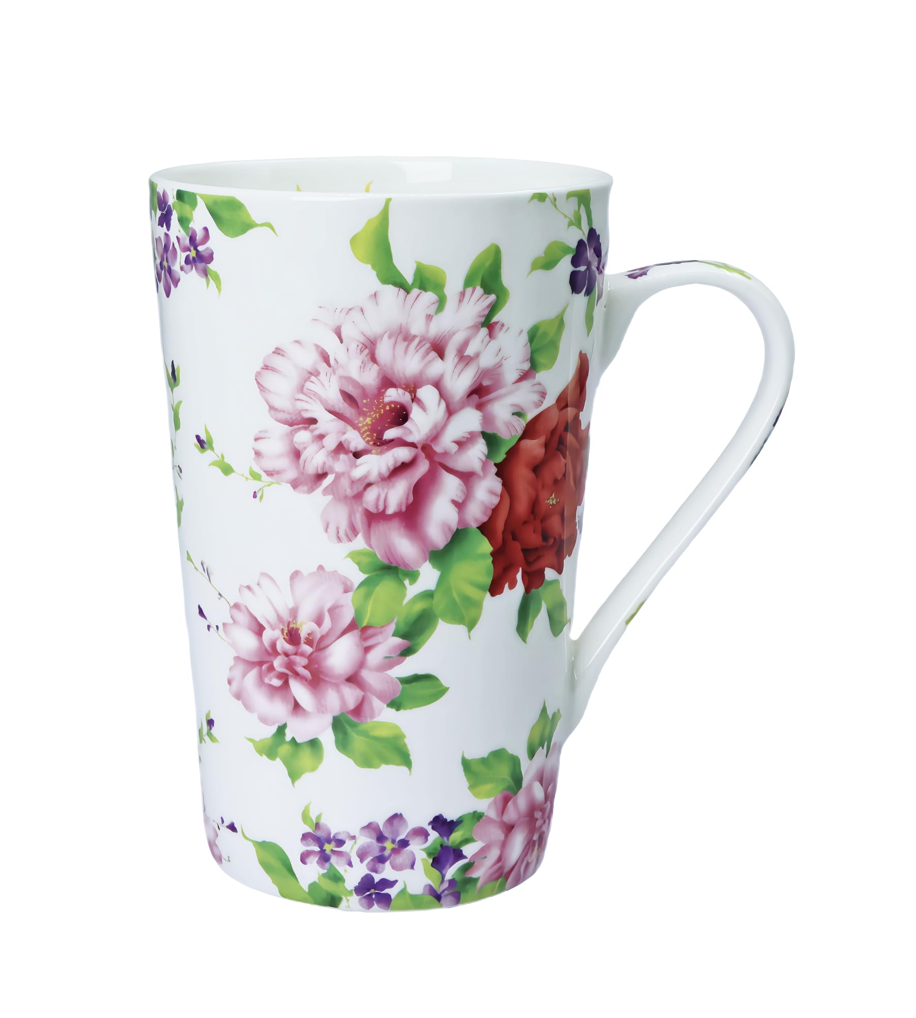 Mailandy 13oz Cute Coffee Mugs for Women Cute Mugs Bone China Floral Coffee Mug Teacups for Mom Women Birthday Gifts Christmas Gifts