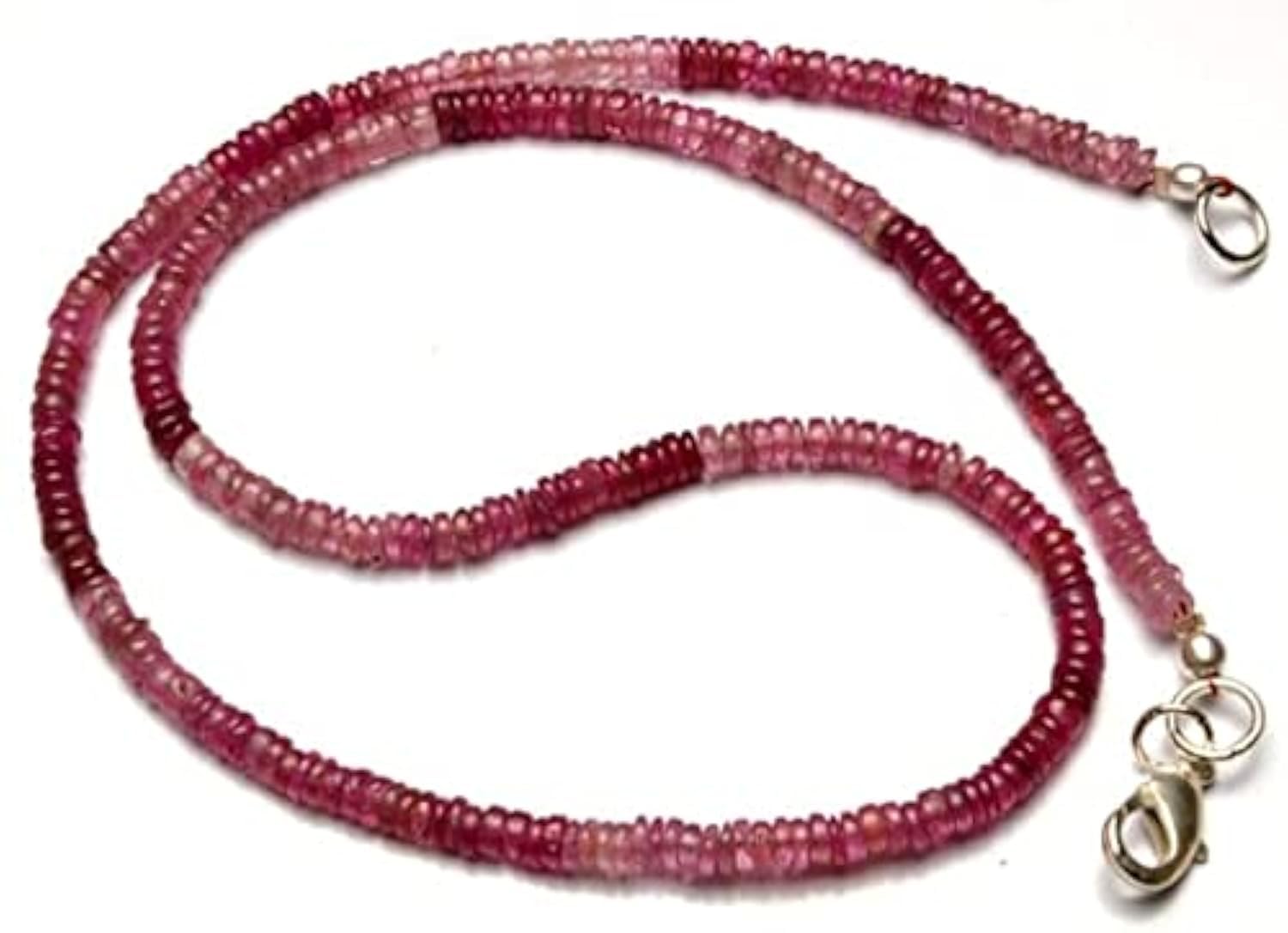 Saphir rose naturel en perles heishi lisses de 3.5mm pour création haut de gamme