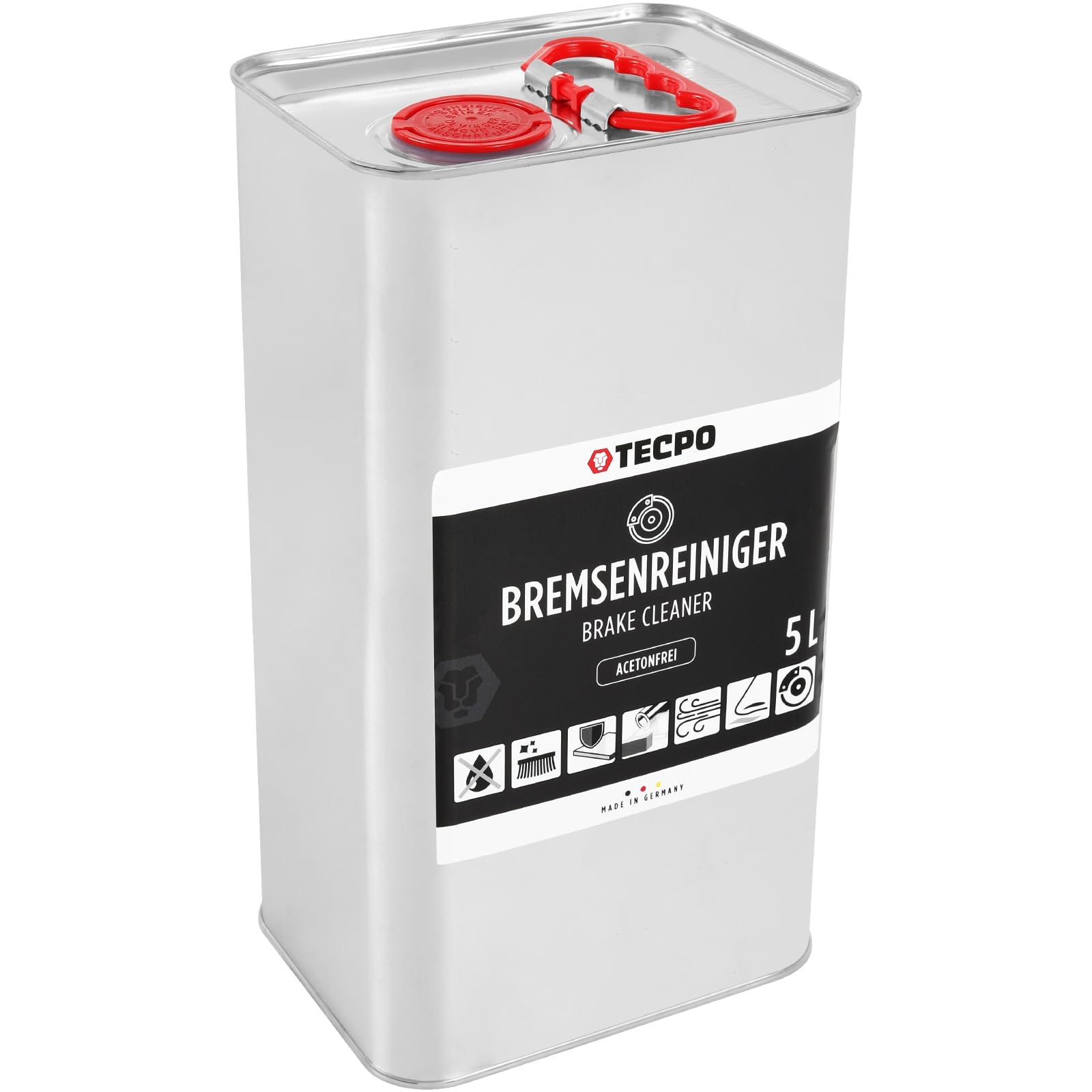 TECPO Bremsenreiniger, 5 Liter Universal Teile Reiniger Entfetter Brake Cleaner mit Sprühflasche