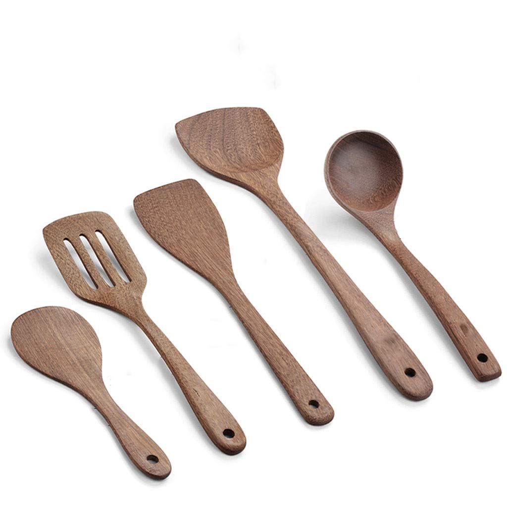 MYUYEE Kitchen Utensils Set,Wooden Kitchen Cooking Utensil Set Spoon Rice Spoon Spatula Shovel Heat-Resistant Nonstick Cookware Set