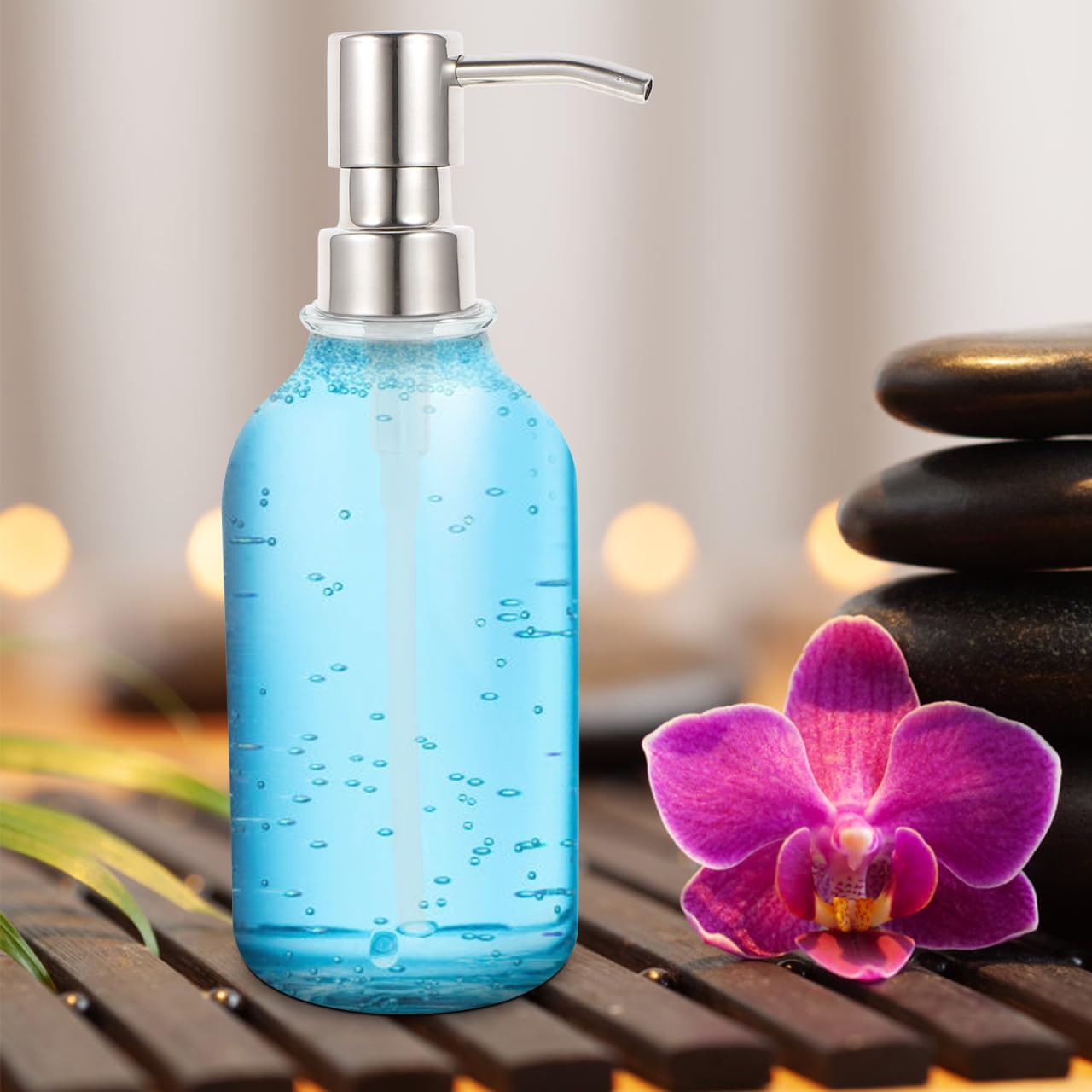 NOLITOY Soap Dispenser Pump Head, Stainless Steel Lotion Dispenser Replacement Spare for Standard 28 Teeth Fits 0.98in Bottle Opening