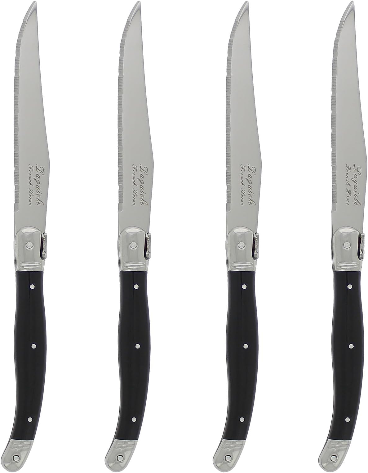 French Home Laguiole Steak Knives, Set of 4, Black