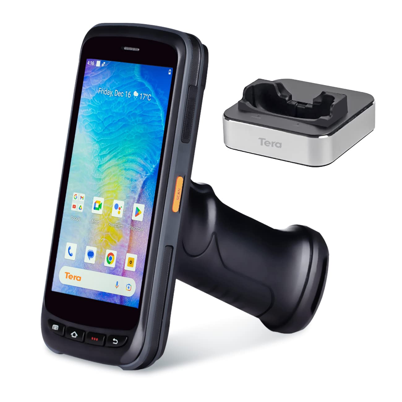 Tera Pet Microchip Reader Scanner Animal Chip ID Scanner with OLED Display Screen Rechargeable Data Storage Fast Wireless Exchange Tag Scanner for Dogs Cat Animal Management White