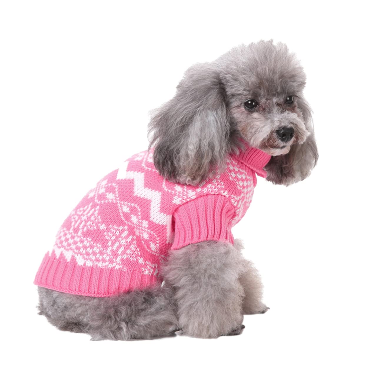 POPETPOP 3pezzi Maglione Natalizio per Cani Maglione Collo Costume per Animali Domestici Caldo e Morbido Abbigliamento Invernale per Cuccioli per Feste di Natale XXL