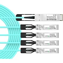 100G to 4X 25G Breakout Active Optical Cable for H3C,Fiber Optic Transceivers,NIC,5M/16.4FT QSFP28 to 4X SFP28 OM3 Multi-Mode Fiber Stacking Cable