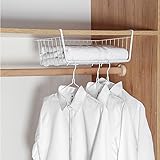 2 Pack Metal Hanging Storage Basket for Kitchen, Office, Pantry, Bathroom, Wardrobe (White) - 7