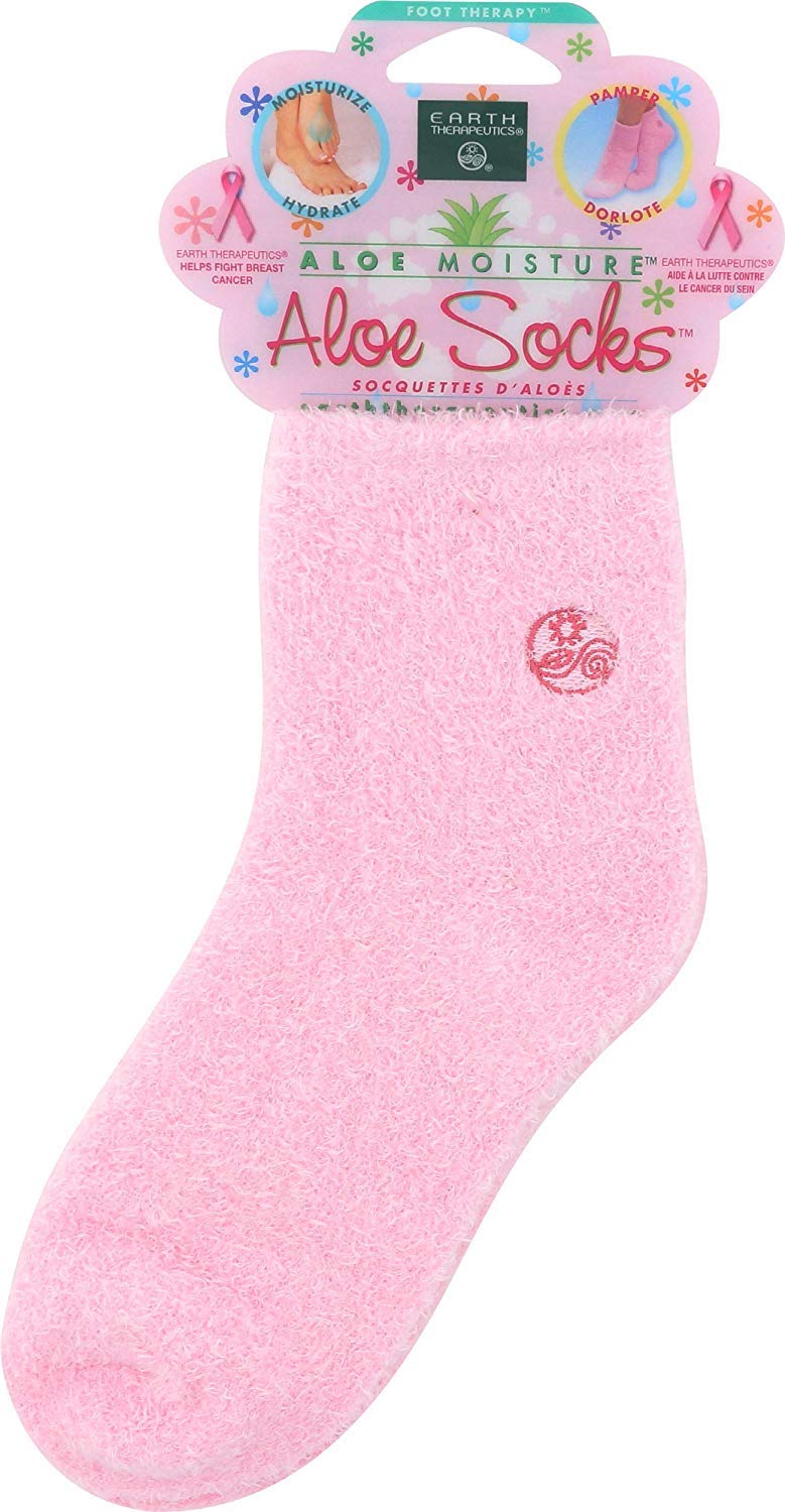 Earth Therapeutics Aloe Socks Pink - 1 Pair