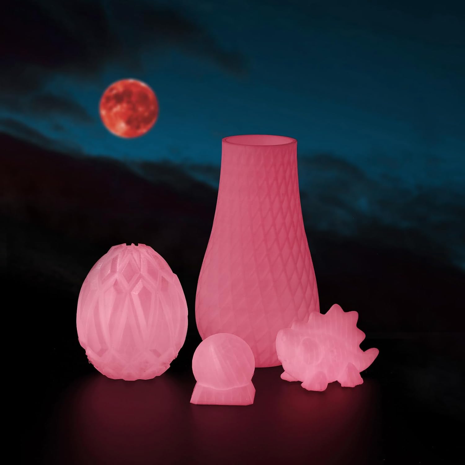 SainSmart - 540GPK Flexible TPU 3D Printing Filament, Glow in The Dark, Luminous Pink, 1.75 mm, 1 kg, Dimensional Accuracy +/- 0.04 mm