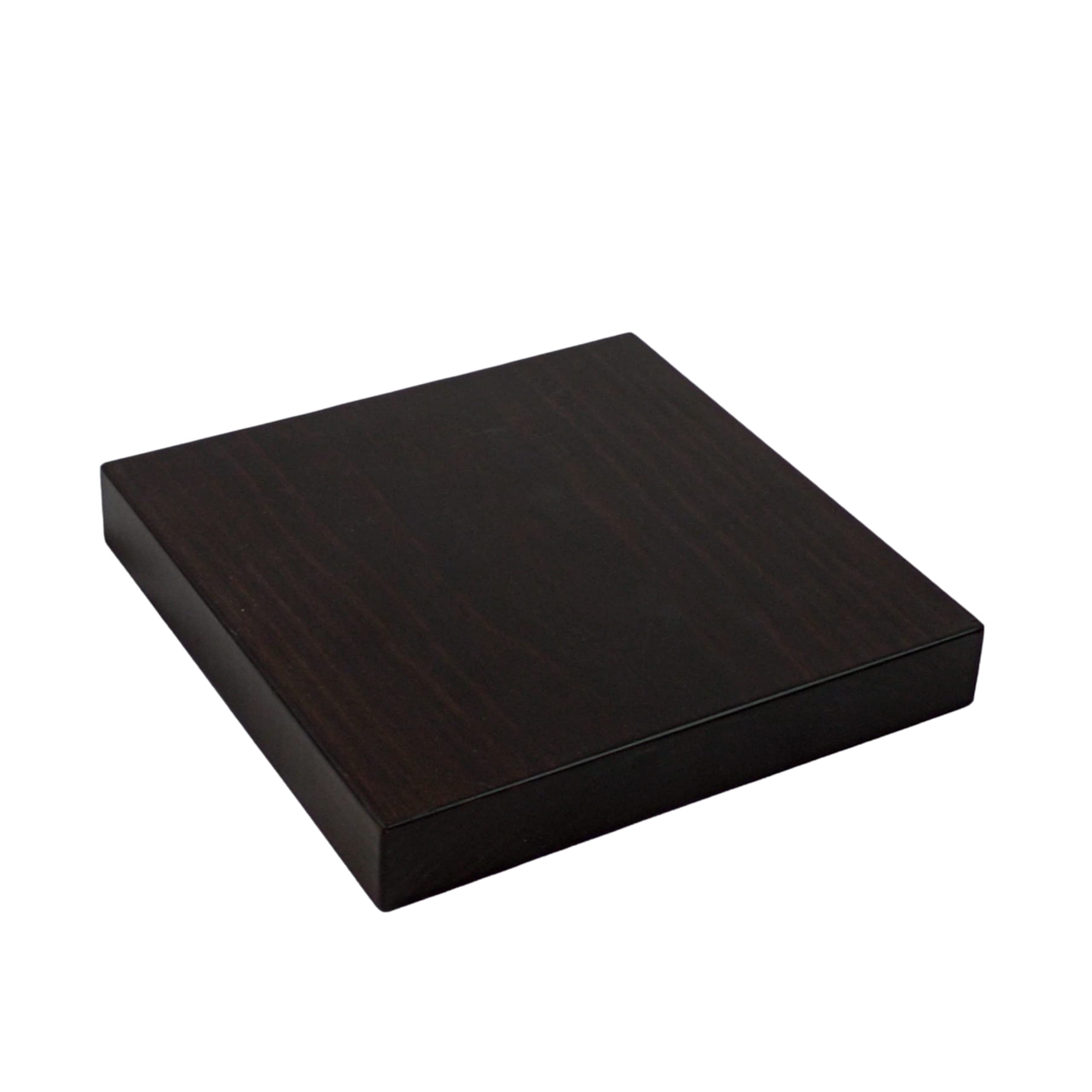 Straight wooden bases. Solid wood. Matt dark walnut finish. Various sizes (20 x 20 x 3)