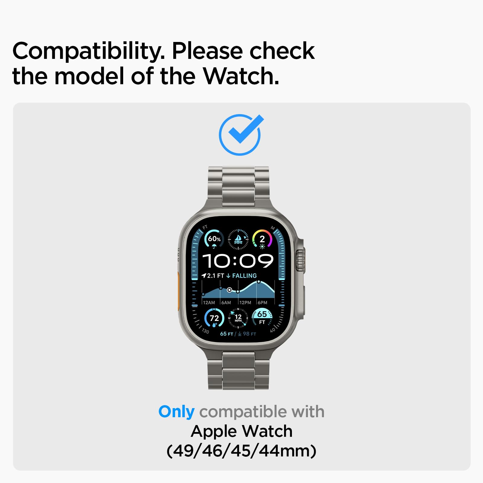 Spigen Modern Fit Titanium Correa para Apple Watch Ultra, Series 12/11/10
