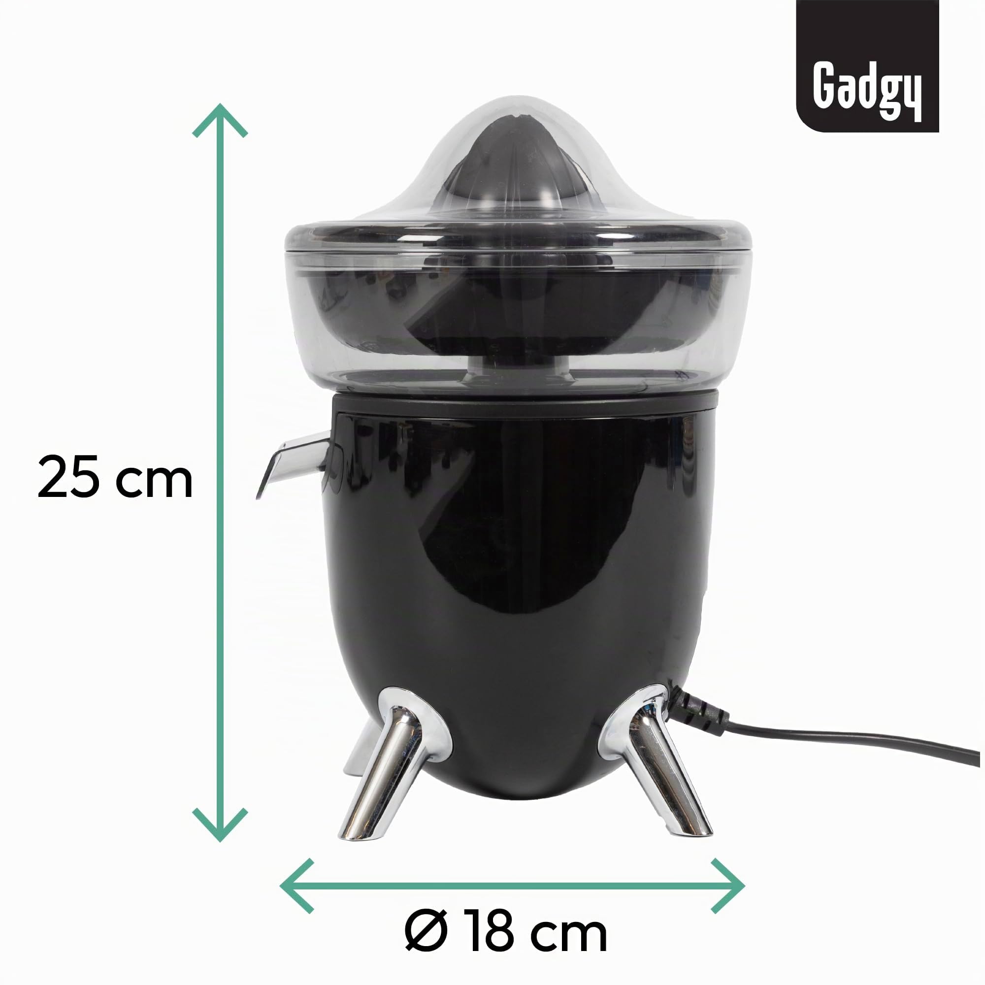 Gadgy Spremiagrumi Elettrico 100W – Estrattore di Succo Compatto con Beccuccio Antigoccia, Coperchio Antipolvere e Piedini Antiscivolo - Succhi Freschi di Arancia, Limone e Lime | Per Arance Limoni Lime e Pompelmi con Piedini Antiscivolo e Coperchio Antip