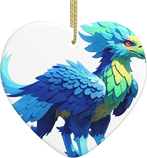 Christmas Ceramic Heart Pendant - for Tree Hanging, Festival Ornaments, Holiday Party Favors, and More Pixel Griffin Picture