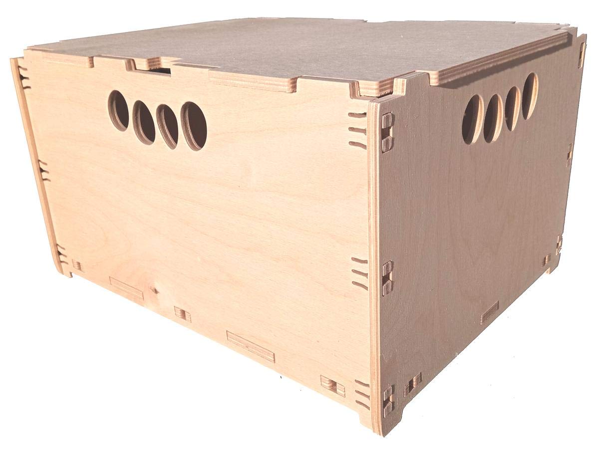 Werkzeugbox aus Holz Holzkiste Naturbelassen 40x30x17cm 15 Liter mit Deckel stapelbar Aufbewahrungsbox