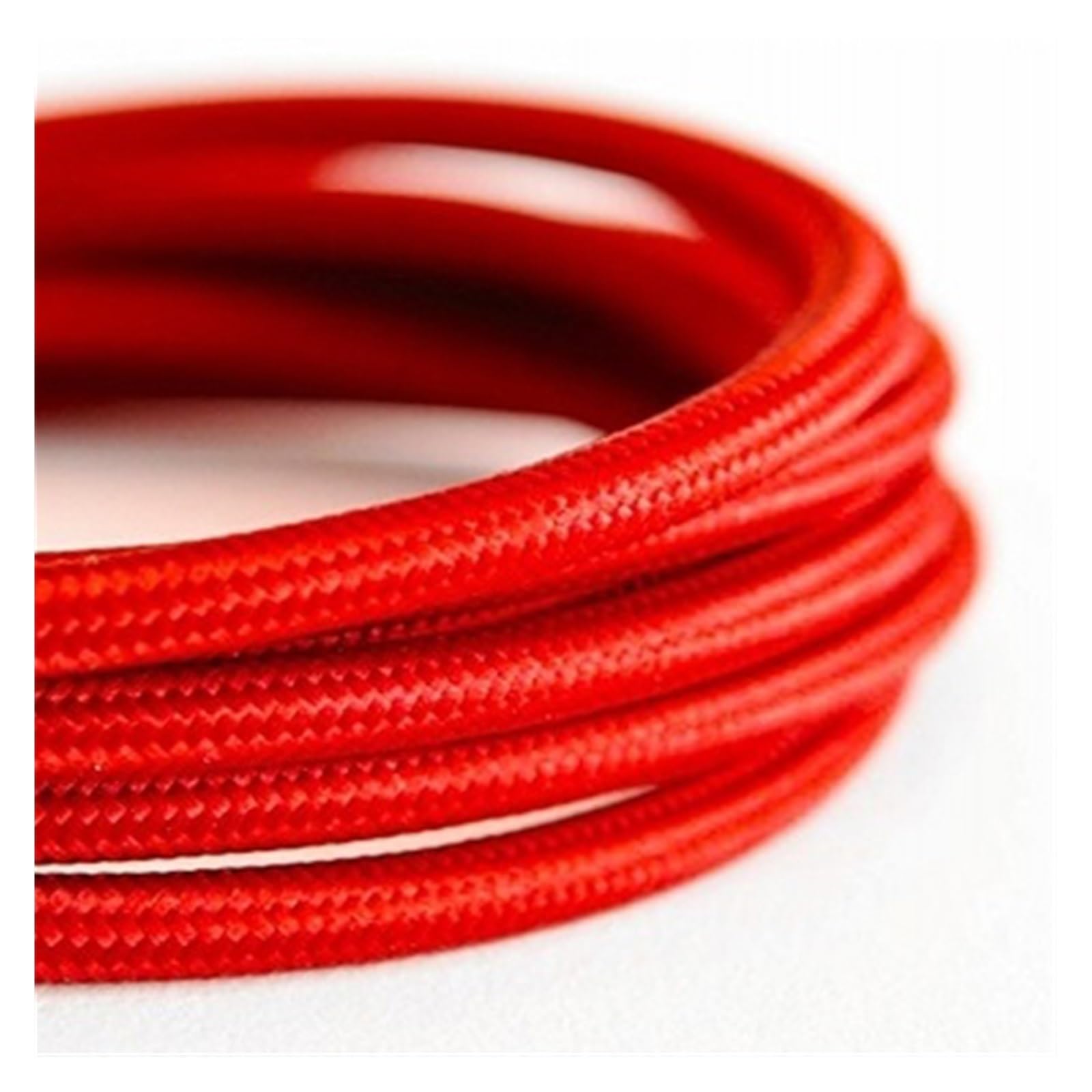 Cable trenzado Flex Vintage Twisted Fabric, Lámpara Colgante Textil Cable 2x0,75mm2 Multicolor 2-50m AC 90-260V 1000W(Red,10m)