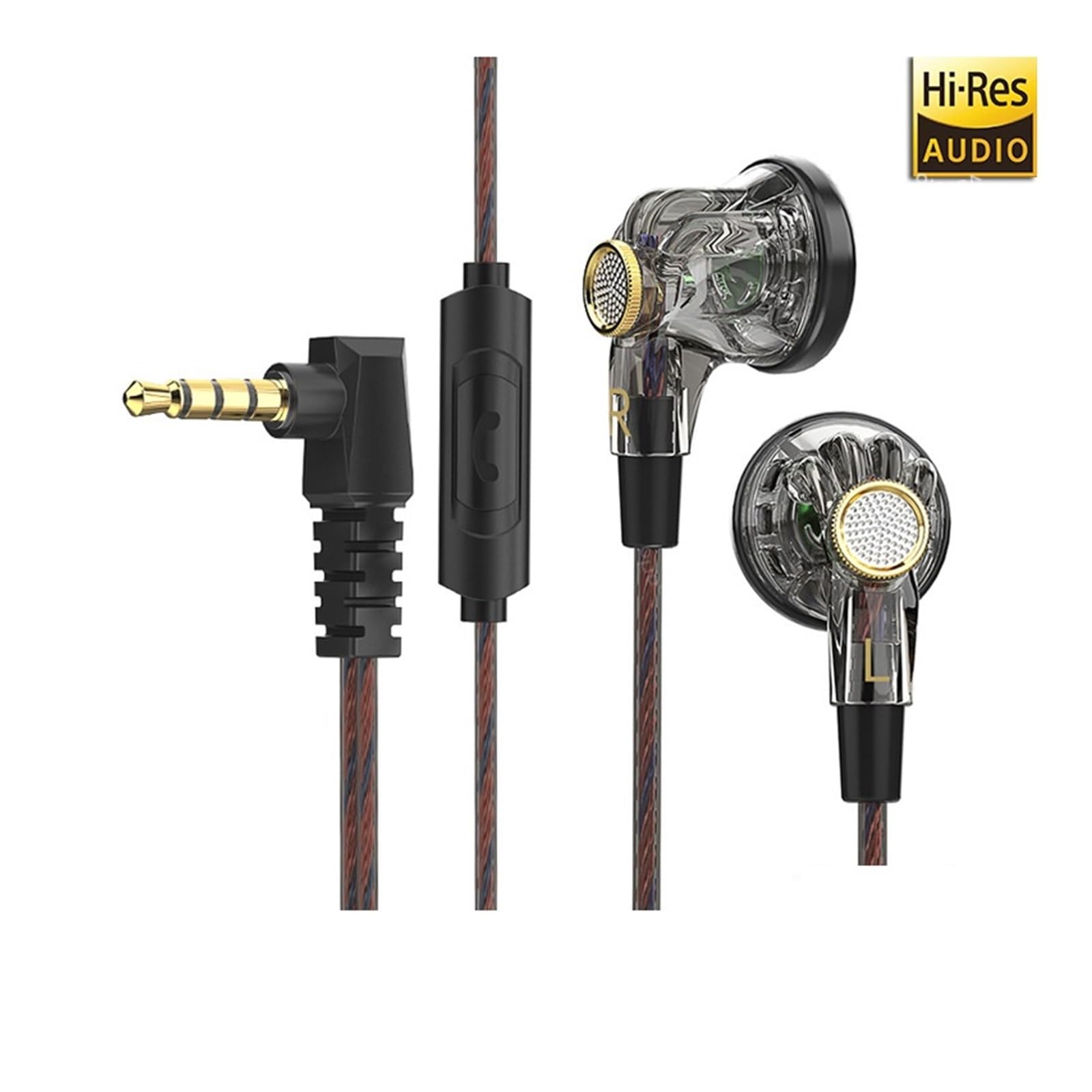 Auriculares con Cable estéreo HiFi, Auriculares Planos con micrófono HD de 3,5mm, Auriculares internos Deportivos for Juegos de música(Green)
