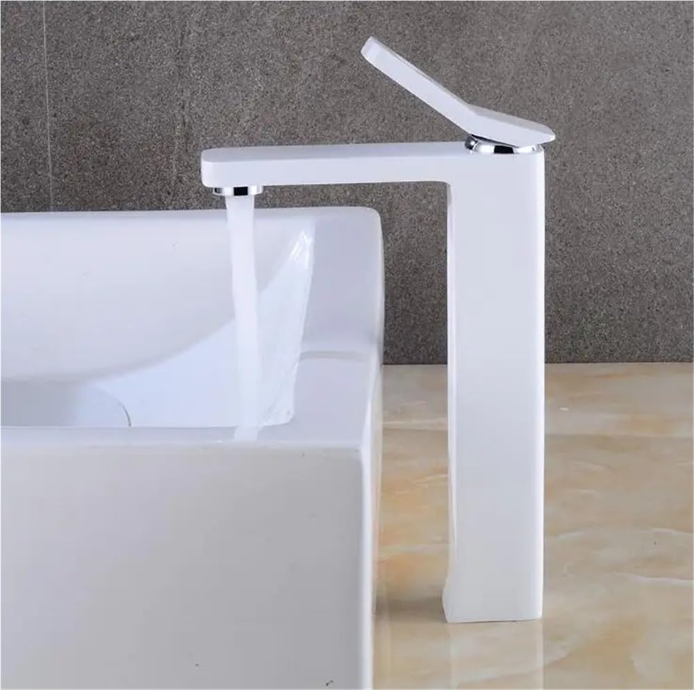 Robinet de lavabo en laiton blanc et chrome B561 chic