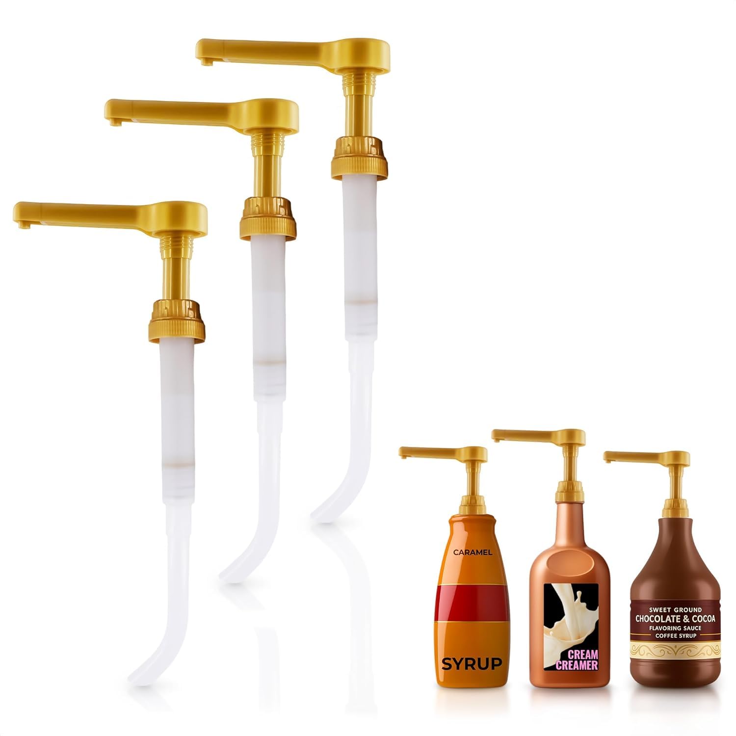 ALPENKOK 3 Pcs Sauce Pumps, Compatible with Torani, Davinci &amp; Ghirardelli
