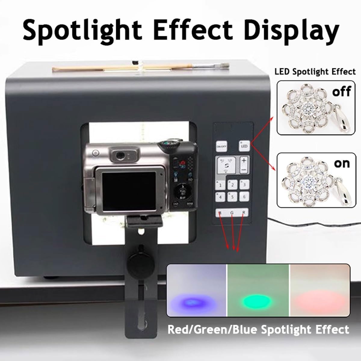 Fotograficzna Lampa Studyjna Light Box, 5500K Regulowany Softbox z 6 trybami światła i uchwytem na aparat (Aparat nie wchodzi w skład zestawu) (35x28x28cm)