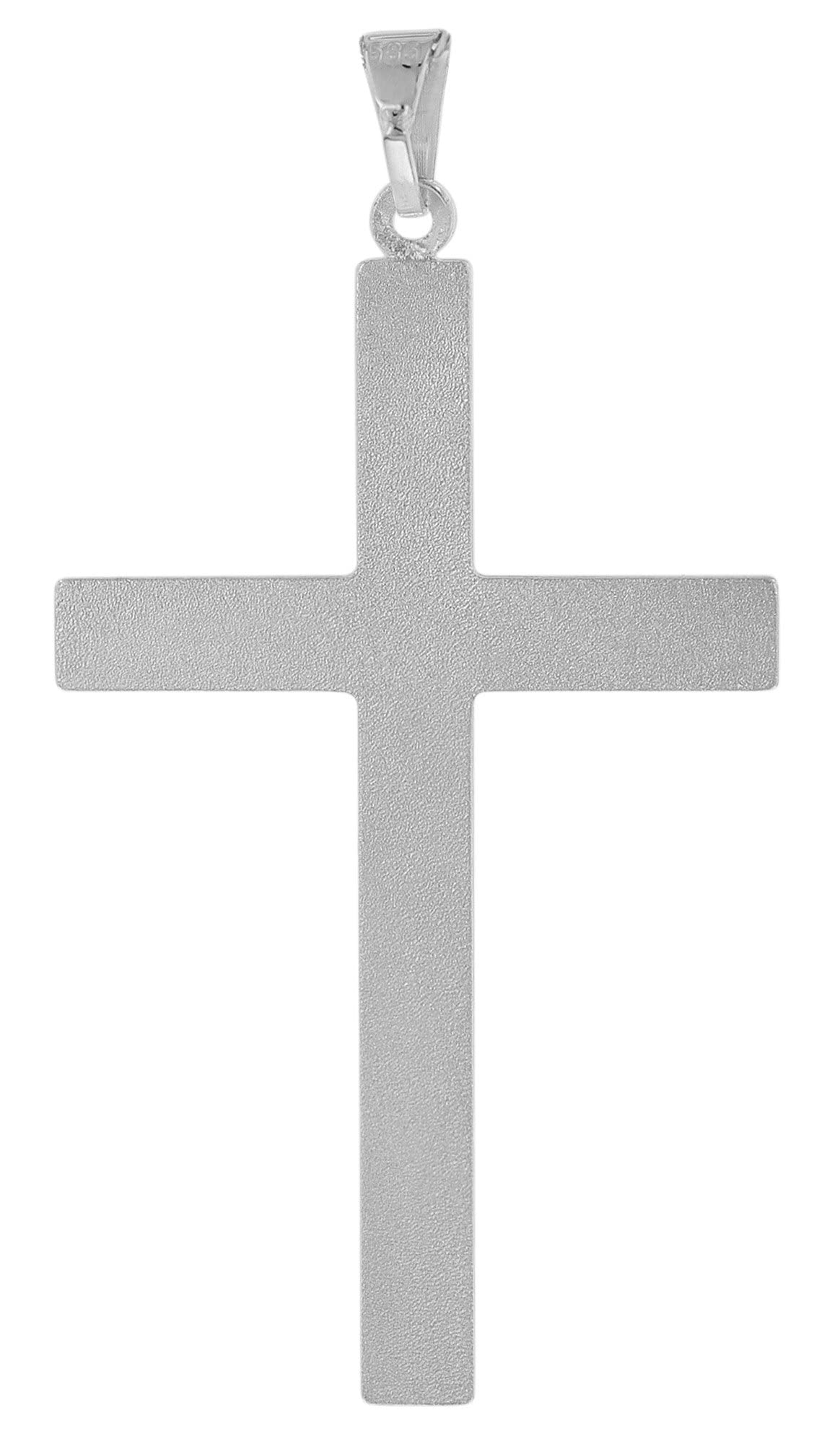 trendor Kreuz-Anhänger für Männer Weißgold 585 (14 Kt) 39 mm 51953 | zeitloser Halsschmuck für Herren, elegante Geschenkidee aus Echtgold,