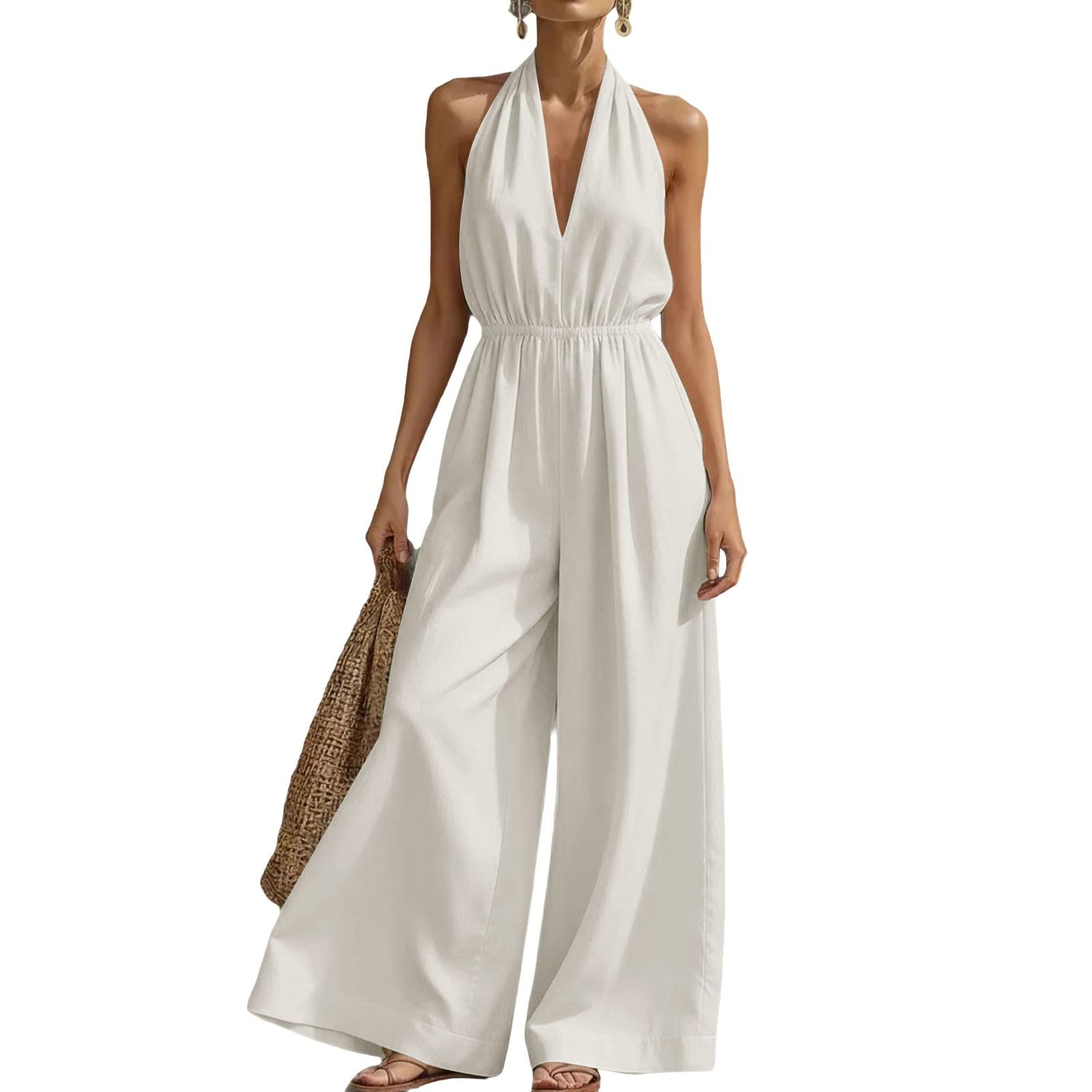 Traje de pantalón para mujer, festivo, elegante, con cuello en V, cuello