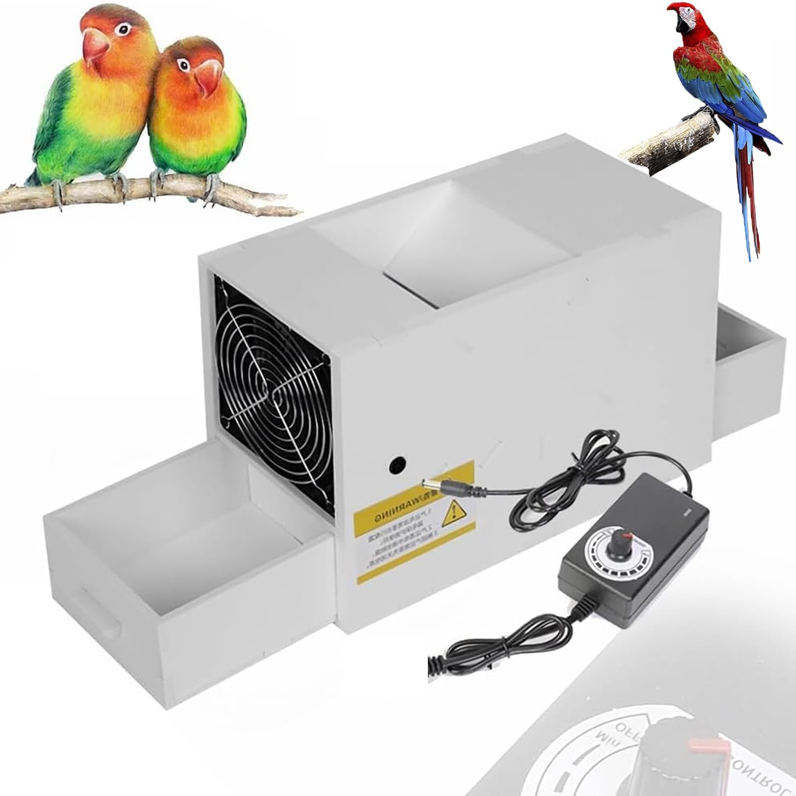 Máquina limpiadora de semillas de pájaros, divisor de conchas sopladas de velocidad ajustable con 2 cajones, limpiador de granos de PVC para mijo, arroz, semillas de melón