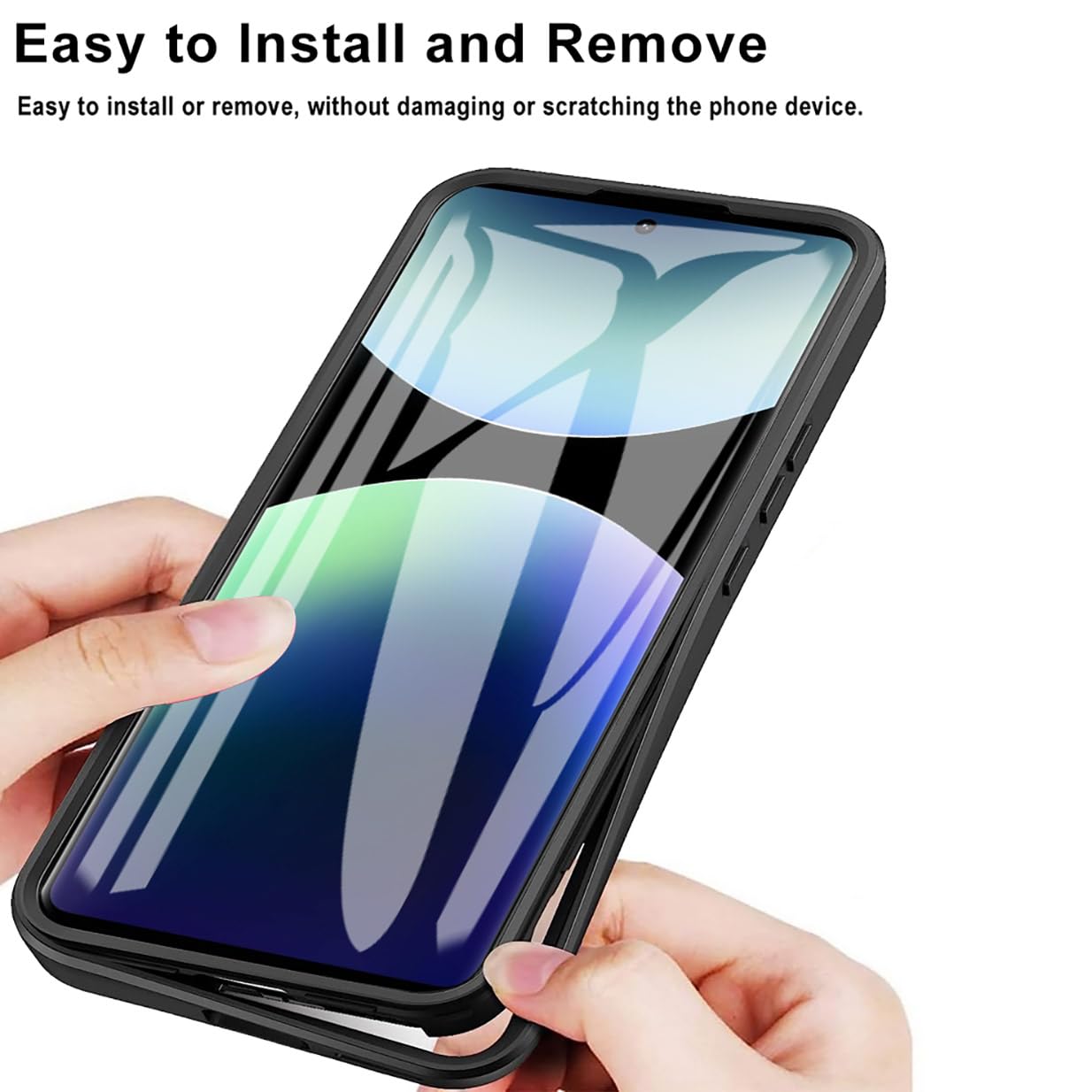 UPLAI Przezroczyste etui do Xiaomi Redmi Note 15 4G, 360° wojskowe, odporne na wstrząsy etui z wbudowanym ochraniaczem ekranu, ultra cienki PC + TPU Stylish Case. Czarny