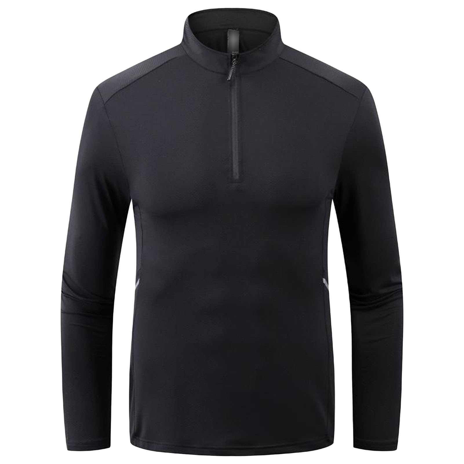 Men's Long Sleeve 1/4 Zip Pullover Shirt Active Sports Outdoor Shirts Tops Casual Stretch Mock Neck Golf Shirts (3X-Large,Black)
