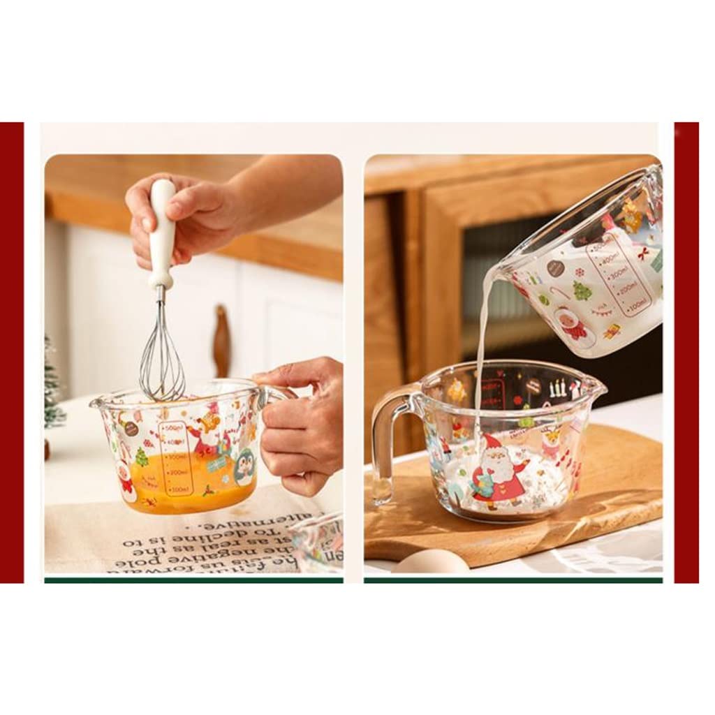 XMING 2 pezzi Misurino in vetro con strumenti da cucina resistenti alle alte temperature tazza for uso alimentare in borosilicato alto for sbattere il liquido 'uovo