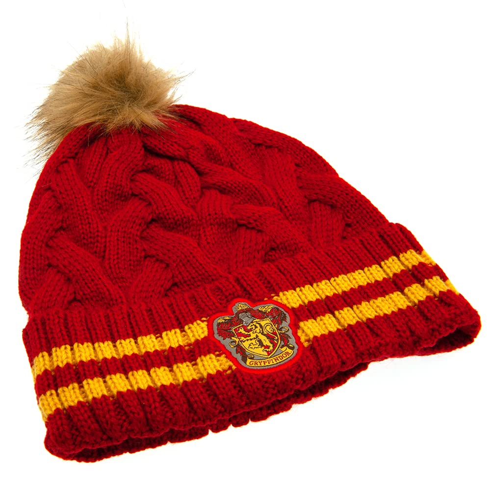 Harry Potter Pompon czapka dzianinowa Gryffindor czerwona, GRYFFINDOR - czerwony, jeden rozmiar