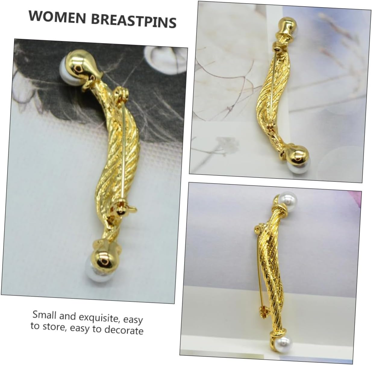 2pcs Gold Alloy Breastpin for Women Vintage Lovely Creative image 5