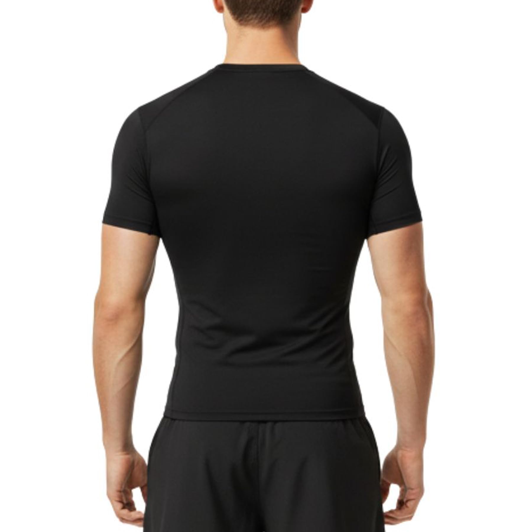 AMZSPORT Maglietta a Compressione da Uomo, a Maniche Corte, Funzionale, Cool Dry, per Allenamento e Corsa