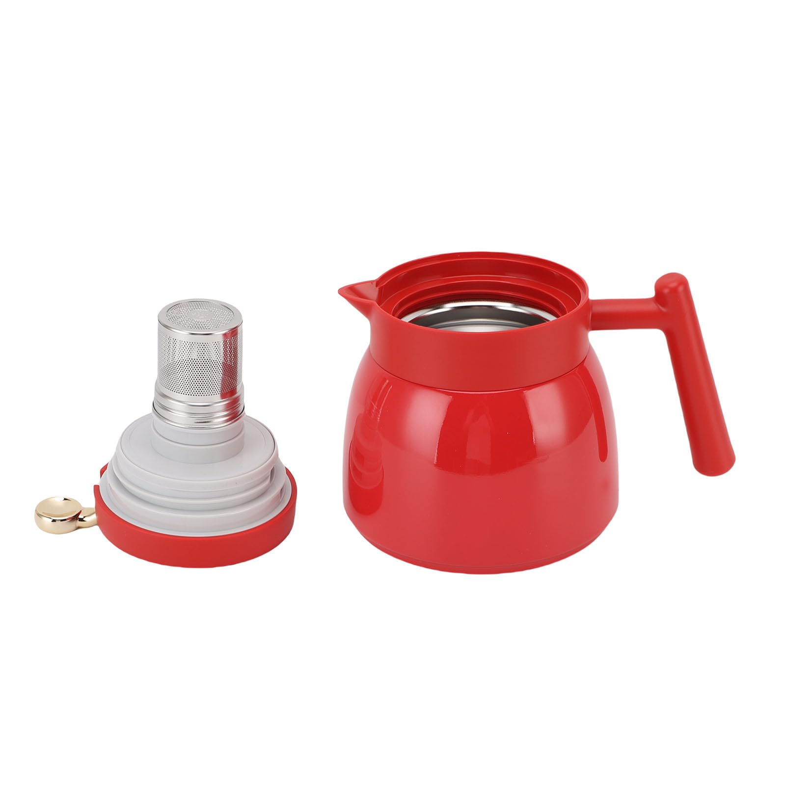 Sorandy Termiczny Dzbanek do Herbaty o Pojemności 880 Ml z Wyświetlaczem Temperatury, Izolowany Próżniowo Dzbanek do Herbaty ze Stali Nierdzewnej 316, z Drobnym Filtrem Siatkowym, Utrzymuje (czerwony)