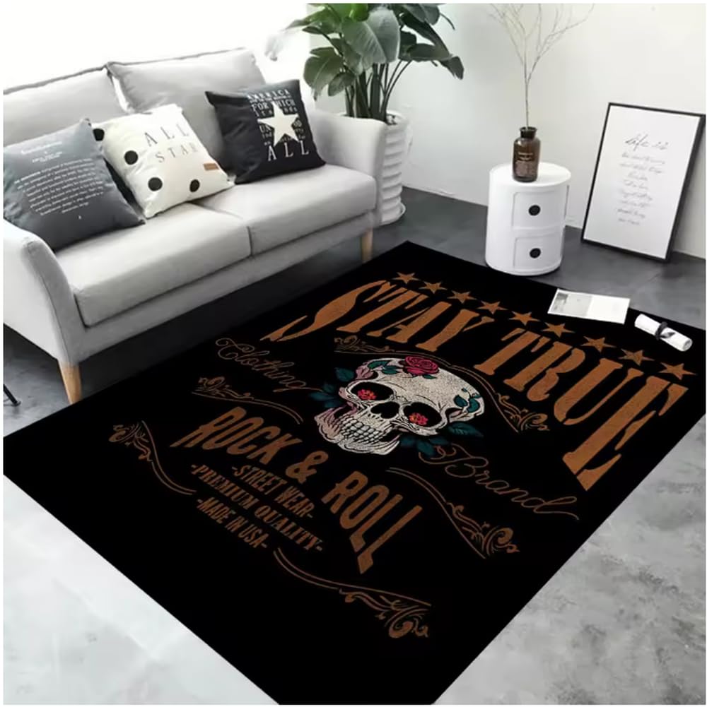 Tapis crâne rose terrifiant 100x160cm de sol pour chambre