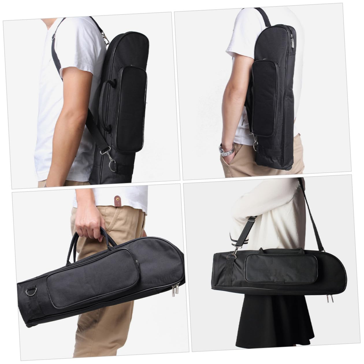 BESTonZON Funda para Trompeta de Tela Oxford Correa de Hombro y Compartimentos Separados para Protección y Fácil Transporte Profesional