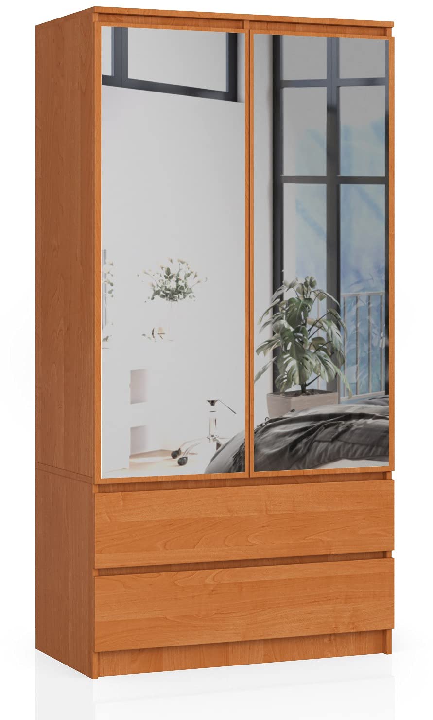 Armadio STAR S 60 Cm Due Ante - 2 Cassetti, Ripiani, Asta Appendiabiti, Laminato Sonoma, Per Cameretta - Foto 7