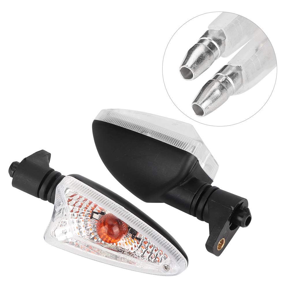 EBTOOLS Motocykl światło obrotowe, 1 para motocykla kierunkowskazu kierunkowskazu lampa migająca pasuje do 800 2011-2013,1050 2007-2013, 675 / R 2009-2014, Street Triple 675 2007-2013 (czarno-biały)