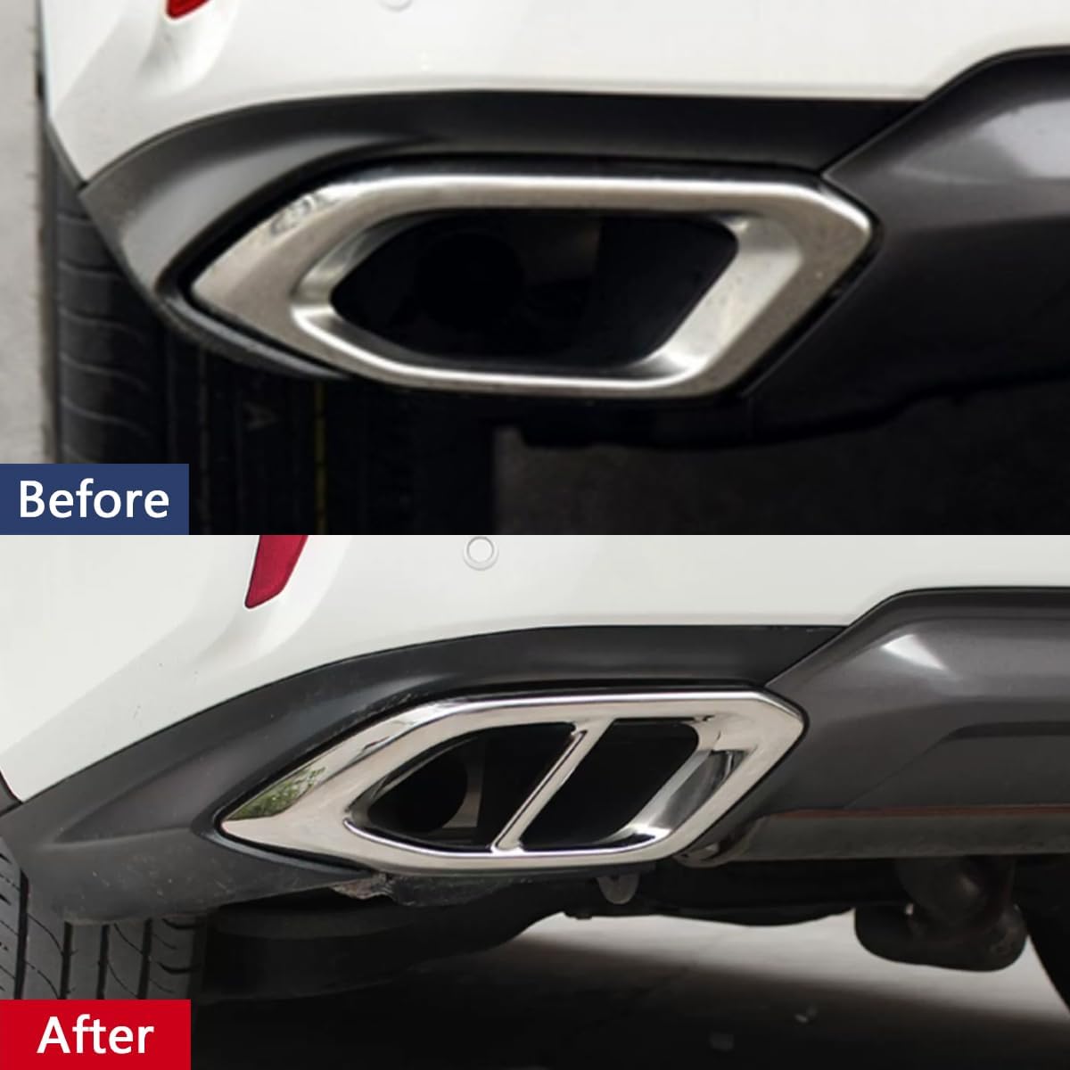 Car Accessories Fit For Lexus RX350 RX450h 2016 2017 2018 2019 2020 2021 2022 Chrome Exhaust Muffler Pipe Tip Modling Cover Trims Stainless Steel 2 PCS