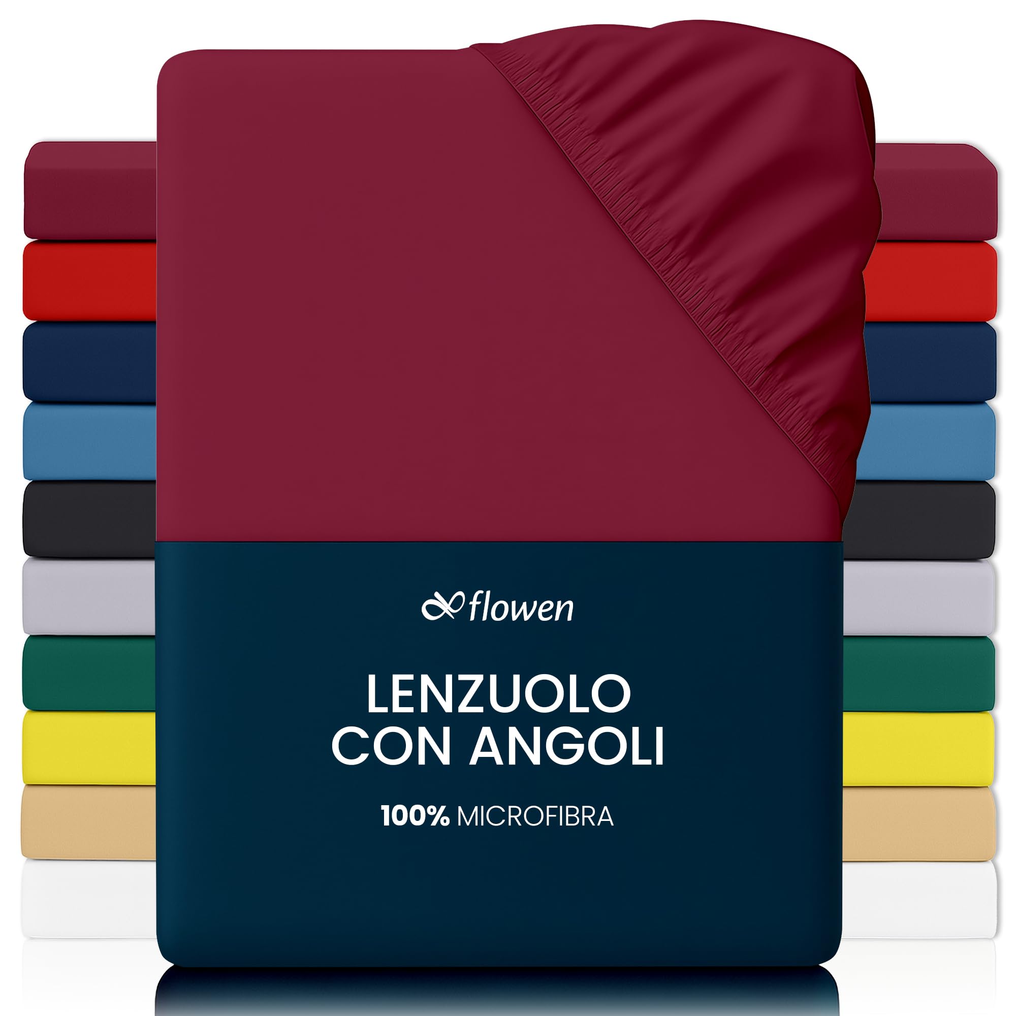 Lenzuola Matrimoniali con Angoli 200x200 cm Bordeaux in Microfibra per Letto Super King Size con Materasso fino a 30cm Tessuto Anti-Acaro e Ipoallergenico di Alta Qualità Lavabile in Lavatrice