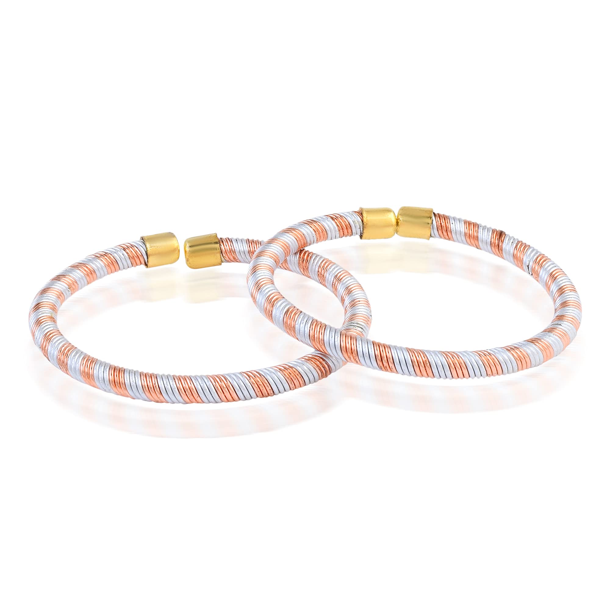 morir Copper Ashtdhaatu Free Size Kada Bracelet Adjustable Kids Bangle Child Nazariya For Unisex Babies Kids Jewellery -Set of 2 (1 Pair) Borns (1-2yrs)